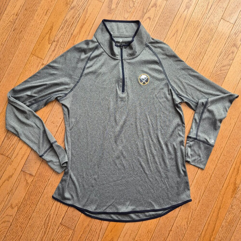 Colosseum NFL Buffalo Bills Tech Top Pullover XXL Gray 1/4 Zip Long Sleeve